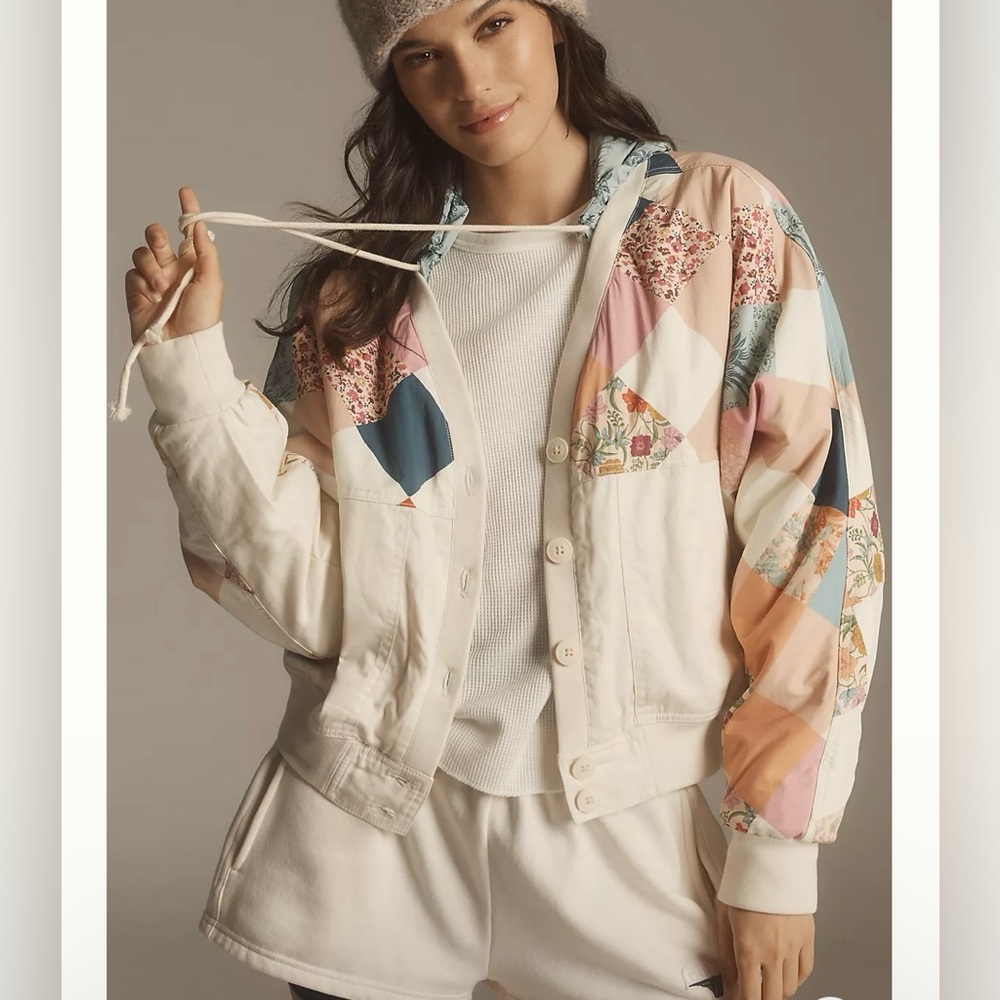 Anthropologie by Daily Practice Colorful Patchwork Jacket Bomber - Picture 4 of 13
